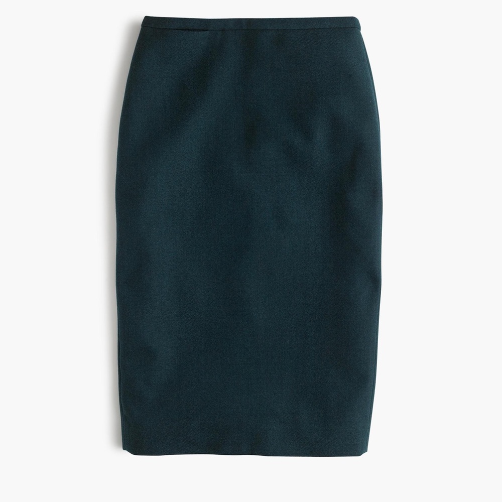 Forest green J.Crew wool pencil skirt size 8